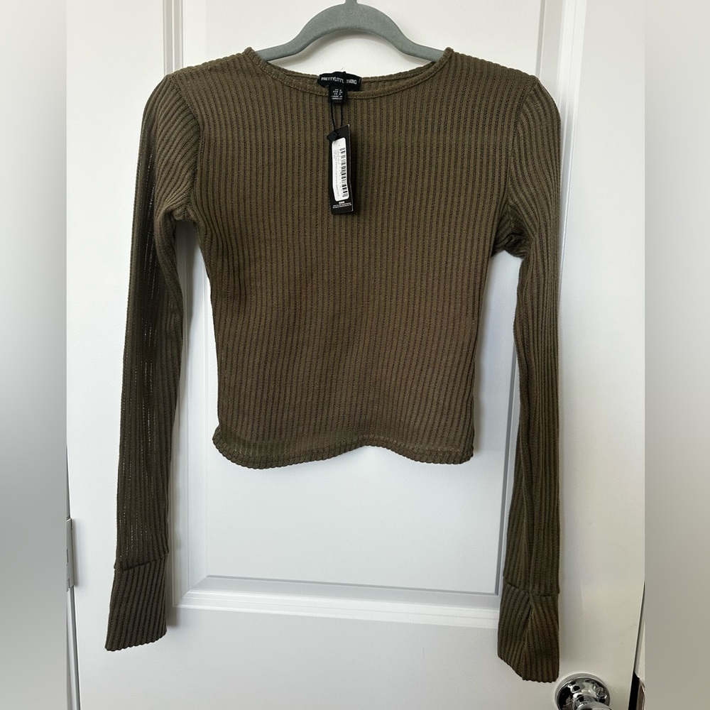 PrettyLittleThing Ribbed Long Sleeve Sweater